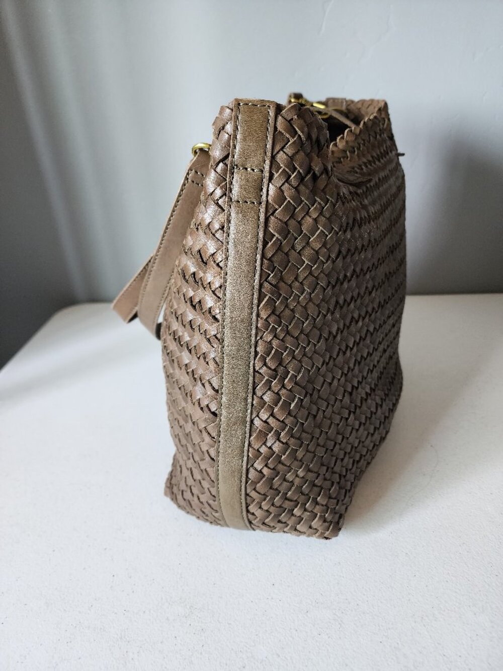 Madewell Brown Woven Tote "EUC" - Picture 7 of 16